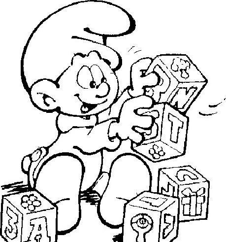 coloriage bebe schtroumpf